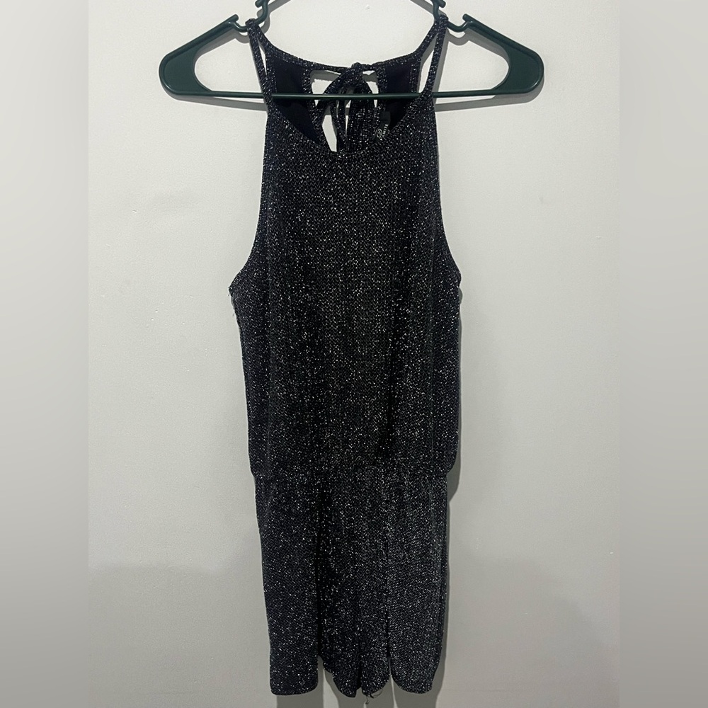 Black Sparkly Sleeveless Jumpsuit